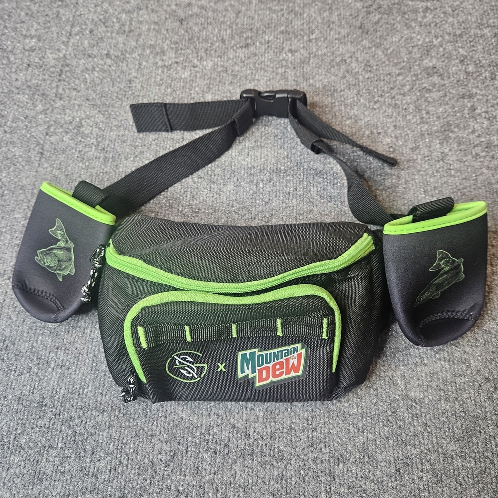 Mountain Dew X Googan Squad Fanny Pack Sling Bag With Detachable Koozies Fishing